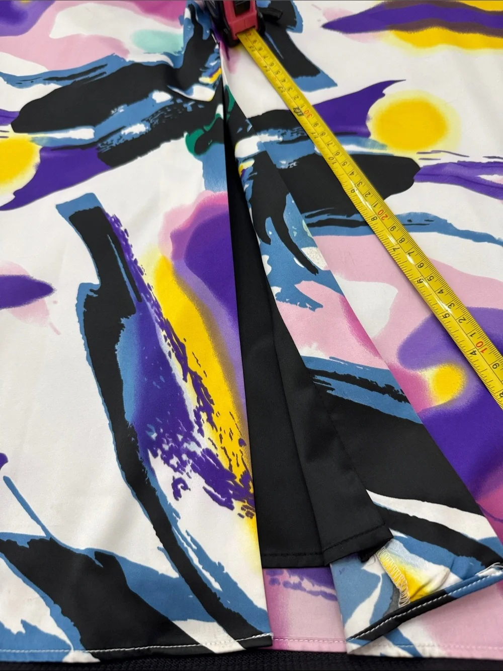 Gianni Bini strapless maxi dress with vibrant abstract watercolor.  (OlCC)